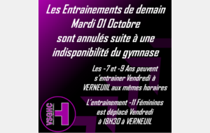 Entrainements annulés