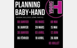 Planning Baby-Hand 2eme phase 2021/2021