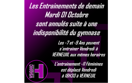 Entrainements annulés