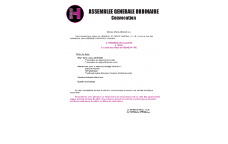 Convocation Assemblée Générale Ordinaire