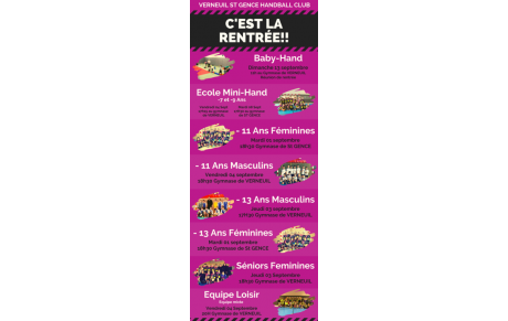 Planning de reprise des Entrainements!!