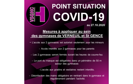 Mesures COVID au 27.10.2020