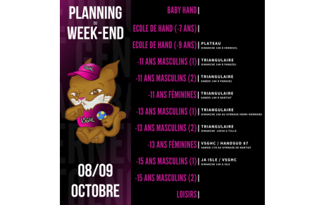 Planning du Week-End
